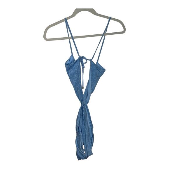 BAOBAB Mia One Piece Swim Bathing Suit Vacation Summer Metallic Cielo Small - Picture 9 of 13